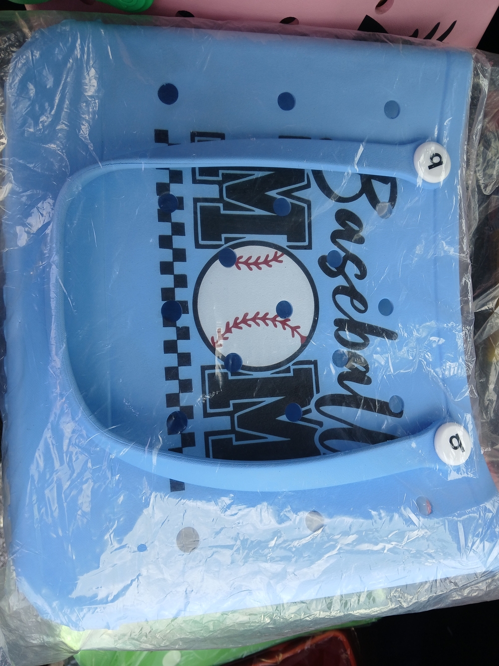 Light Blue Baseball Mom Bogg Like Bag. Size Med. Price Is Firm.
